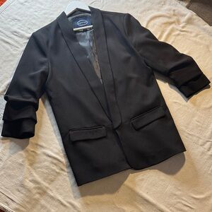 Women’s Scoop Elegant Black Blazer with scrunched sleeves 12-14